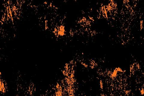Orange Grunge Texture on Black Background 스톡 사진