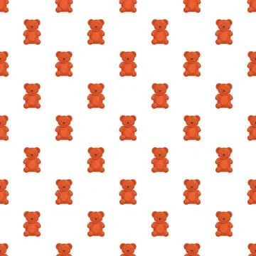 Orange gummy bear candy creating a seamless pattern Stock Illustration