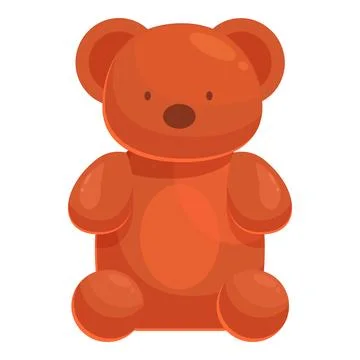 Orange gummy bear sitting down with a smile イラスト素材