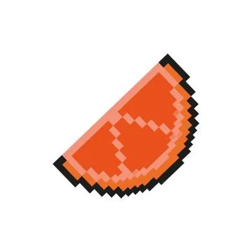 Orange half fruit 8 bits pixelated style icon Stock Illustration