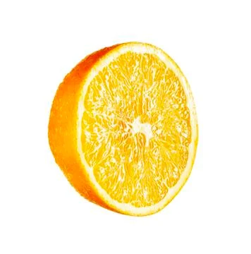 Orange half on white background. Stock Photos