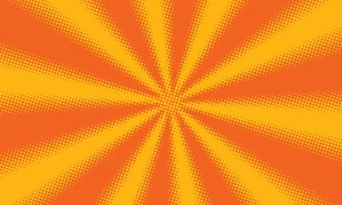 Orange halftone background design in comic style Illustrazione stock
