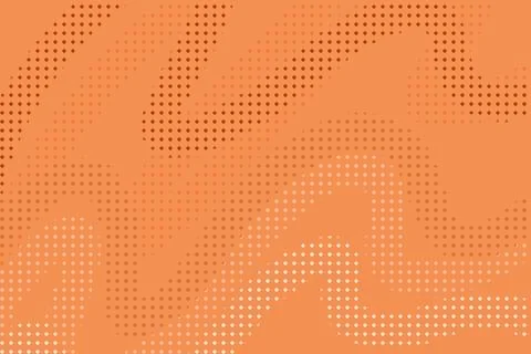 Orange Halftone Dot Wave Background Stock Illustration