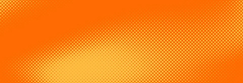 Orange halftone pattern. Retro comic gradient background. Bright pixelated Stock Illustration