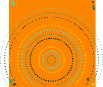Orange Halftone Radial Pattern - Abstract Circular Dots Vector Background 스톡 일러스트