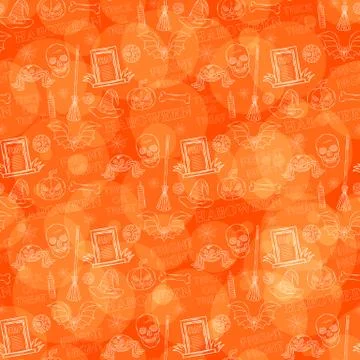 Orange Halloween pattern Stock Illustration