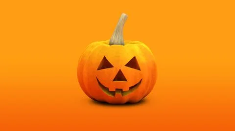Orange halloween pumpkin 3d rendering Stock Illustration