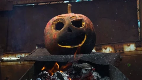 Orange halloween pumpkin Vidéo 221906339