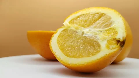 Orange halves close-up Stock Footage 167981062