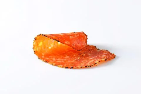 Orange ham slice with black pepper on bread Stock Photos