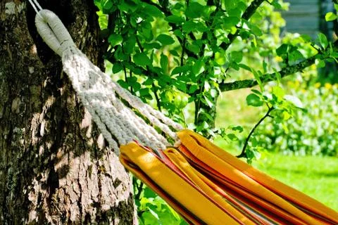 Orange hammock close-up Stock Photos
