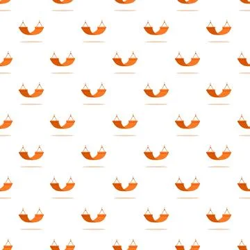 Orange hammock pattern for summer relaxation background Stock Illustration