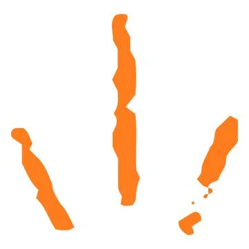 Orange hand drawn crayon three stripes, pencil texture strips, chalk rays lines Stock Illustration