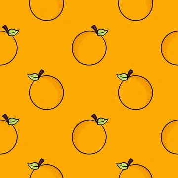 Orange hand drawn seamless pattern Stock Illustration