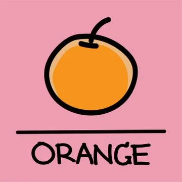 Orange hand-drawn style,Vector illustration. Stock Illustration