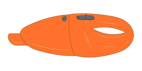 Orange hand held vacuum cleaner vector illustration. Stock Illustration