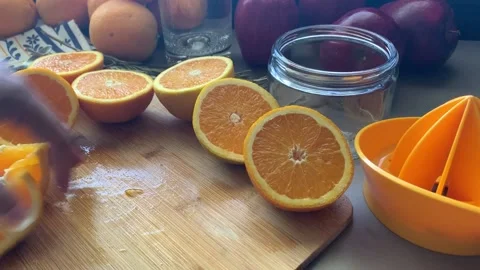Orange Hand Juicer 스톡 동영상 134353899