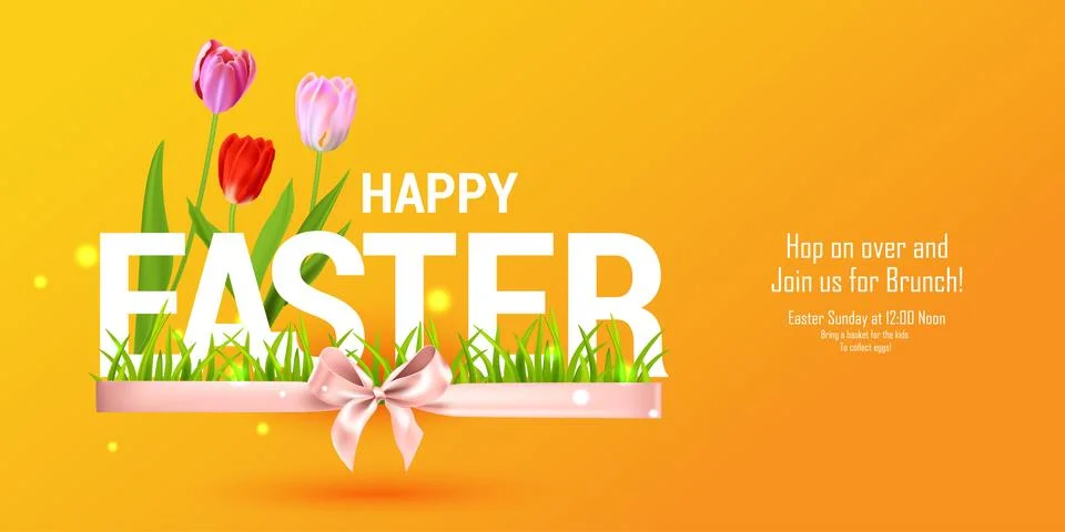 Orange happy Easter card Stock Illustration