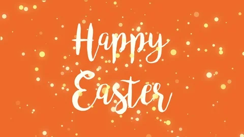 Orange Happy Easter greeting card animation Stock Footage