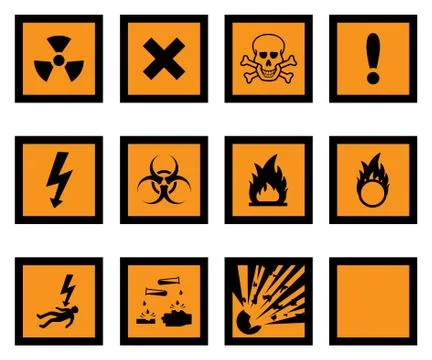 Orange hazard warnings Stock Illustration