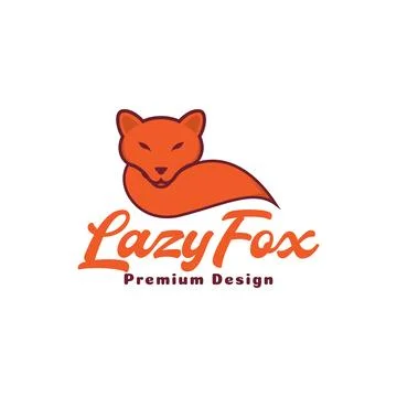 Orange head fox with long tail logo design vector graphic symbol icon sign .. Stock Illustration