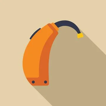 Orange hearing aid improving hearing loss problem イラスト素材