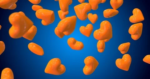 Orange Heart falling Stock Footage 126849700