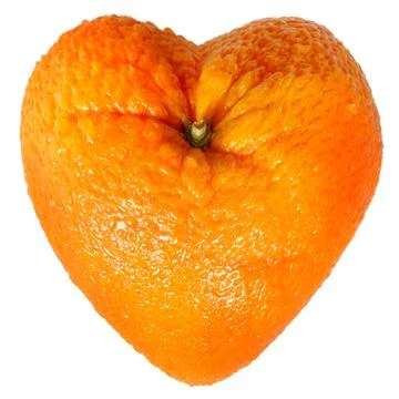 Orange as a heart Stock Photos