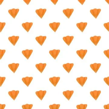 Orange heart shaped shell pattern seamless texture Stock Illustration