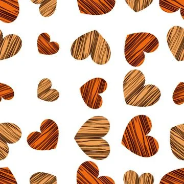 Orange hearts with stripes. Stock Illustration