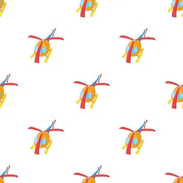 Orange helicopter pattern seamless vector Stock Illustration