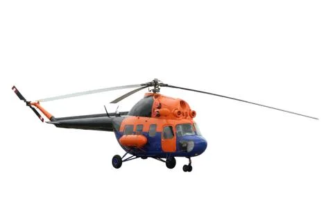 The orange helicopter Stock Photos