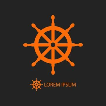 Orange helm as logo on black Illustrazione stock