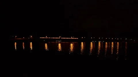 The orange Helsinki metro driving between Rastila and Puotila in the night Stock Footage 49736854