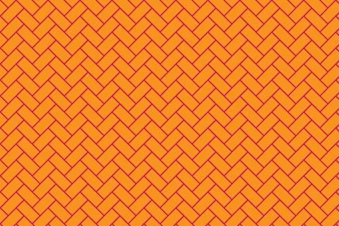 Orange herringbone pattern background, seamless geometric textile texture. Stock Illustration