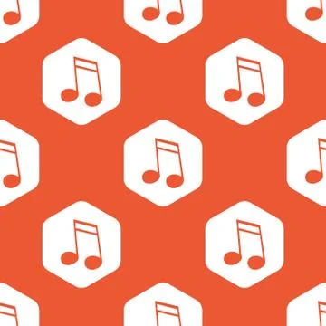 Orange hexagon 16th note pattern Illustrazione stock