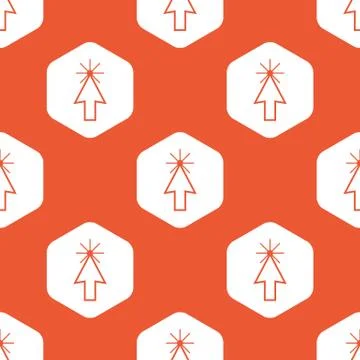 Orange hexagon arrow cursor pattern Stock Illustration