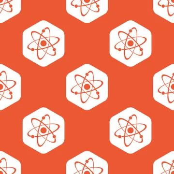 Orange hexagon atom pattern 스톡 일러스트