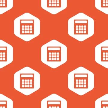 Orange hexagon calculator pattern Illustrazione stock