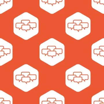 Orange hexagon chat conference pattern 스톡 일러스트