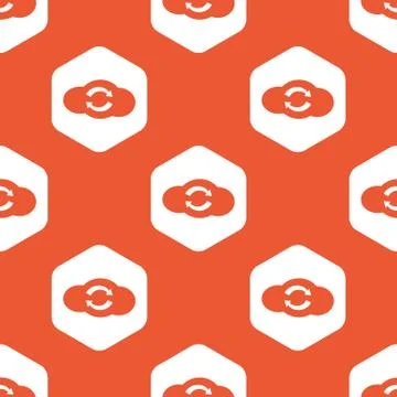 Orange hexagon cloud exchange pattern Stock Illustration