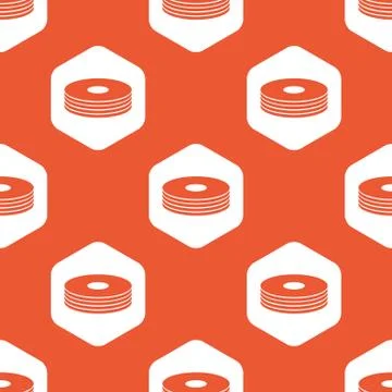 Orange hexagon disc pile pattern Stock Illustration