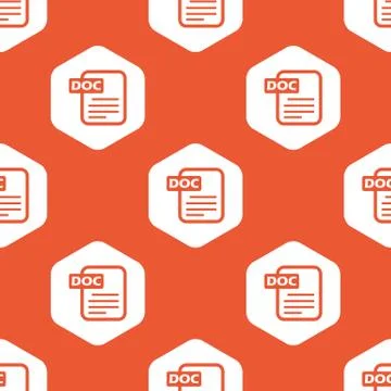Orange hexagon DOC file pattern Stock Illustration