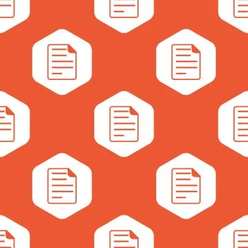 Orange hexagon document pattern Stock Illustration