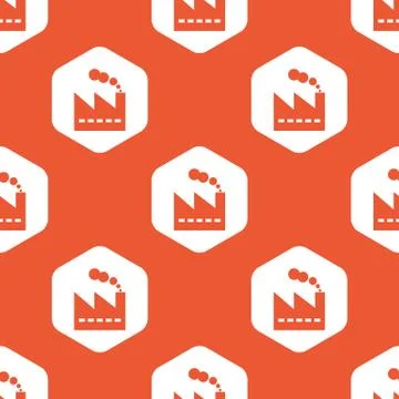 Orange hexagon factory pattern Stock Illustration