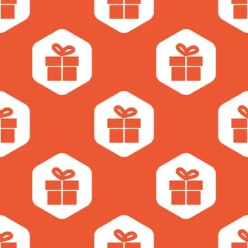 Orange hexagon gift pattern Stock Illustration