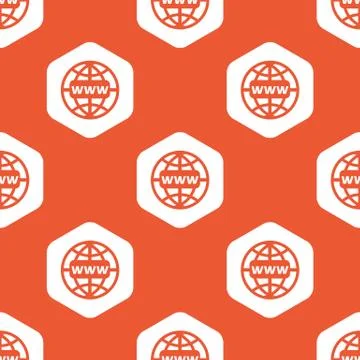 Orange hexagon global network pattern Stock Illustration