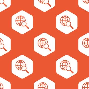 Orange hexagon global search pattern 스톡 일러스트