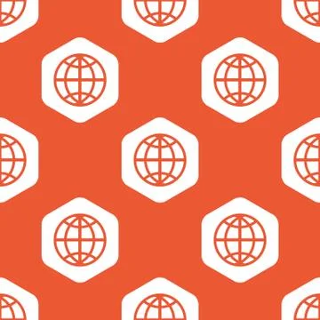 Orange hexagon globe pattern Illustrazione stock