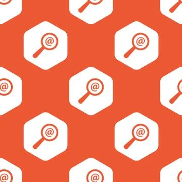 Orange hexagon mail search pattern Stockillustratie